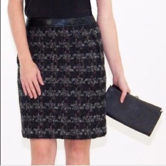 Tory Burch Dresses & Skirts - Tory Burch Leather Trimmed Tweed Pencil Skirt